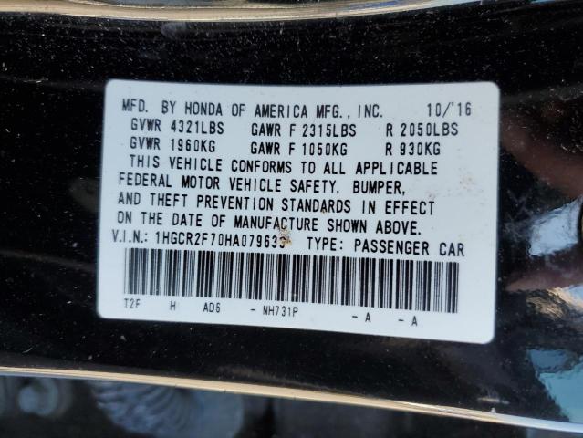 Photo 9 VIN: 1HGCR2F70HA079633 - HONDA ACCORD EX 