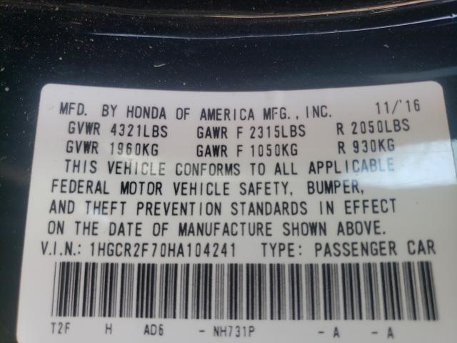 Photo 9 VIN: 1HGCR2F70HA104241 - HONDA ACCORD EX 