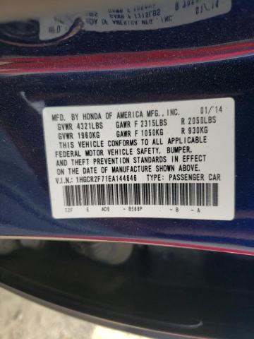 Photo 9 VIN: 1HGCR2F71EA144646 - HONDA ACCORD EX 