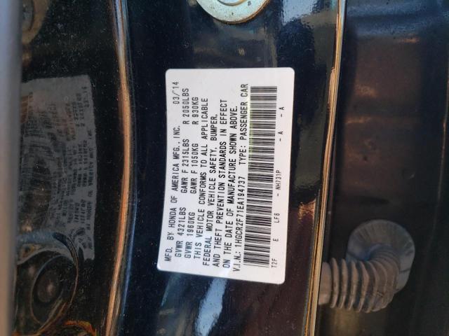 Photo 12 VIN: 1HGCR2F71EA194737 - HONDA ACCORD EX 