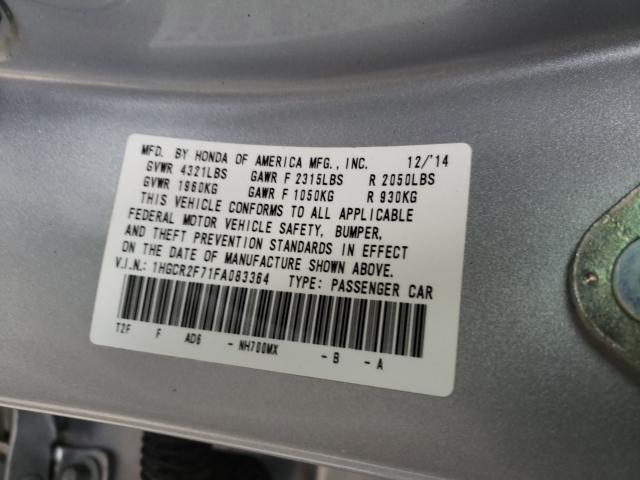 Photo 9 VIN: 1HGCR2F71FA083364 - HONDA ACCORD EX 