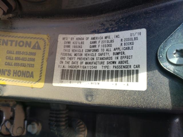 Photo 9 VIN: 1HGCR2F71GA113349 - HONDA ACCORD EX 