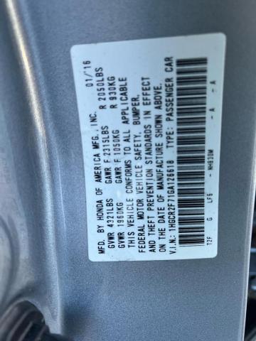 Photo 9 VIN: 1HGCR2F71GA126618 - HONDA ACCORD 