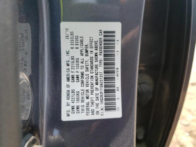 Photo 9 VIN: 1HGCR2F71GA231207 - HONDA ACCORD EX 