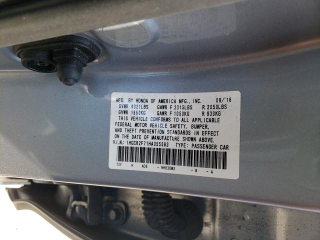 Photo 9 VIN: 1HGCR2F71HA055583 - HONDA ACCORD EX 