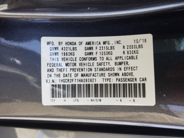 Photo 9 VIN: 1HGCR2F71HA090821 - HONDA ACCORD EX 