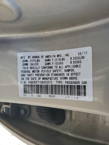 Photo 12 VIN: 1HGCR2F71HA200573 - HONDA ACCORD EX 