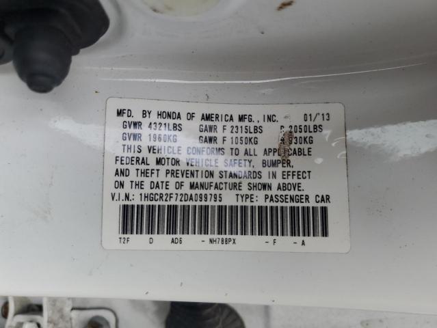 Photo 12 VIN: 1HGCR2F72DA099795 - HONDA ACCORD EX 