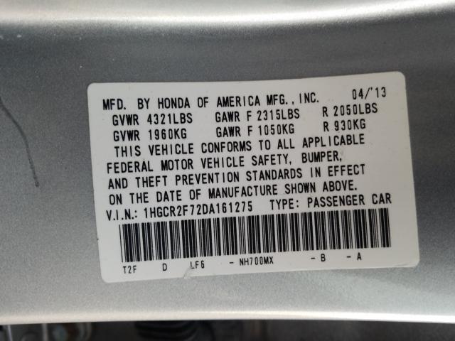 Photo 9 VIN: 1HGCR2F72DA161275 - HONDA ACCORD EX 