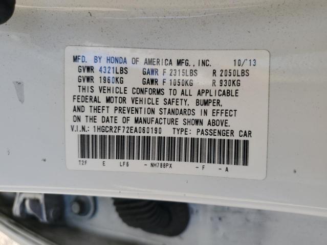 Photo 11 VIN: 1HGCR2F72EA060190 - HONDA ACCORD EX 