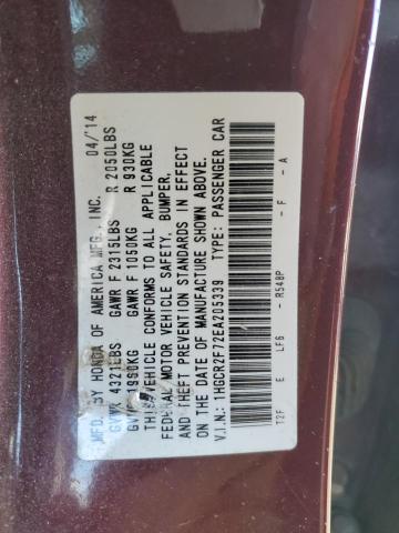 Photo 12 VIN: 1HGCR2F72EA205339 - HONDA ACCORD EX 