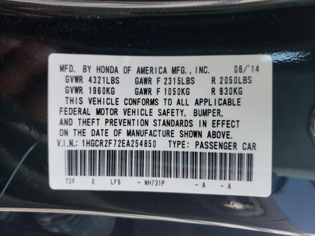 Photo 9 VIN: 1HGCR2F72EA254850 - HONDA ACCORD EX 