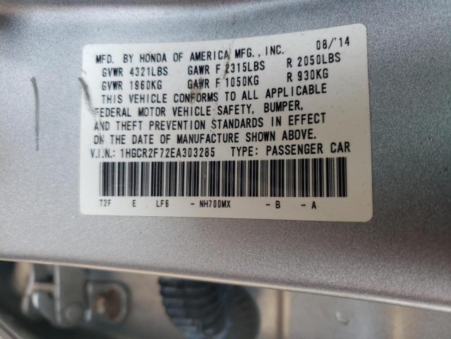 Photo 11 VIN: 1HGCR2F72EA303285 - HONDA ACCORD EX 