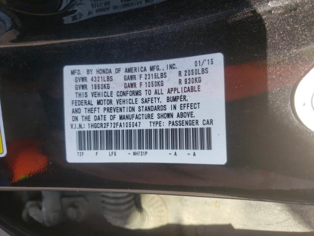 Photo 9 VIN: 1HGCR2F72FA105047 - HONDA ACCORD EX 