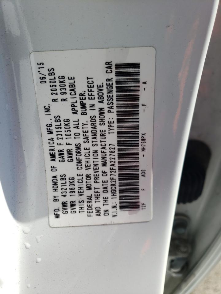 Photo 12 VIN: 1HGCR2F72FA227827 - HONDA ACCORD 