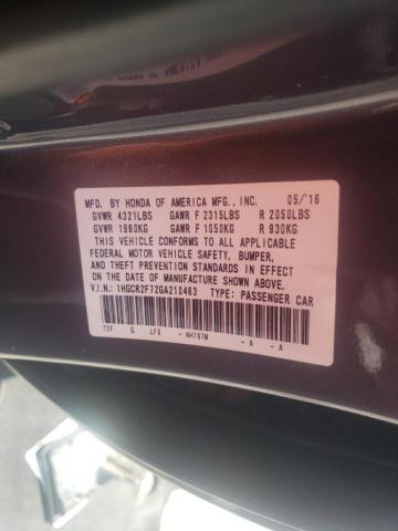 Photo 9 VIN: 1HGCR2F72GA210463 - HONDA ACCORD EX 