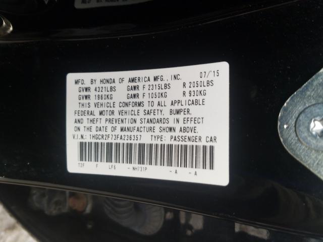 Photo 9 VIN: 1HGCR2F73FA236357 - HONDA ACCORD EX 