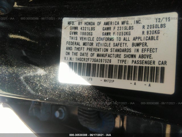 Photo 8 VIN: 1HGCR2F73GA097526 - HONDA ACCORD SEDAN 