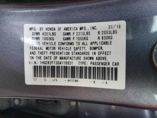 Photo 11 VIN: 1HGCR2F73GA119931 - HONDA ACCORD EX 