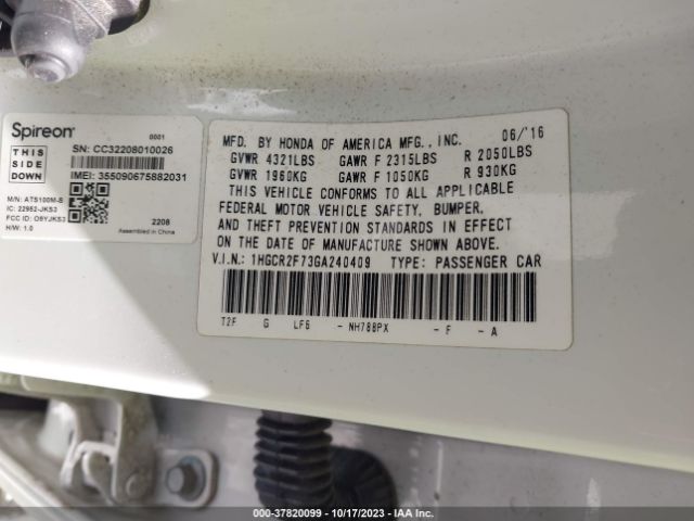 Photo 8 VIN: 1HGCR2F73GA240409 - HONDA ACCORD 