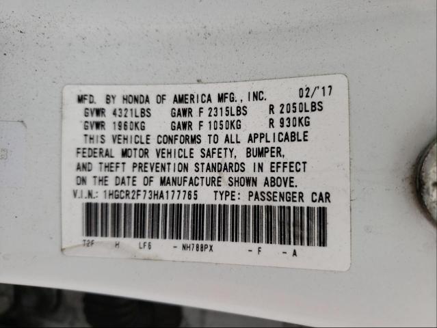 Photo 9 VIN: 1HGCR2F73HA177765 - HONDA ACCORD EX 