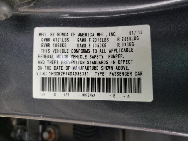 Photo 9 VIN: 1HGCR2F74DA088331 - HONDA ACCORD EX 