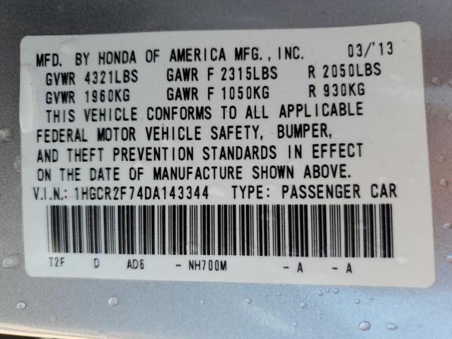 Photo 9 VIN: 1HGCR2F74DA143344 - HONDA ACCORD EX 