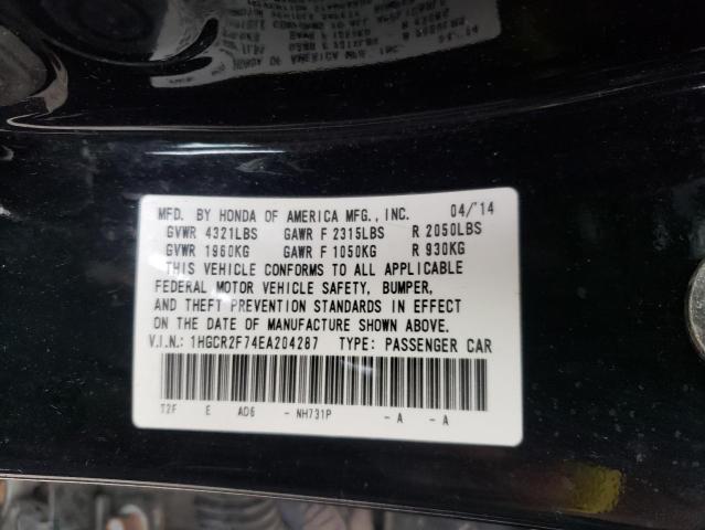 Photo 9 VIN: 1HGCR2F74EA204287 - HONDA ACCORD EX 