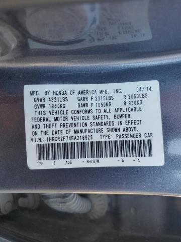 Photo 11 VIN: 1HGCR2F74EA216925 - HONDA ACCORD EX 