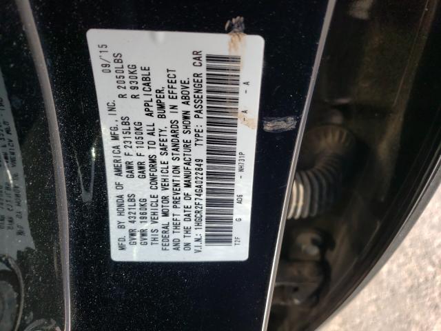 Photo 9 VIN: 1HGCR2F74GA022849 - HONDA ACCORD EX 