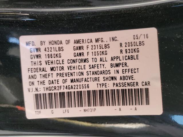 Photo 9 VIN: 1HGCR2F74GA220556 - HONDA ACCORD EX 