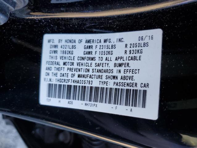 Photo 11 VIN: 1HGCR2F74HA005793 - HONDA ACCORD EX 