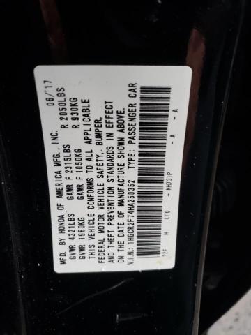 Photo 11 VIN: 1HGCR2F74HA250352 - HONDA ACCORD EX 