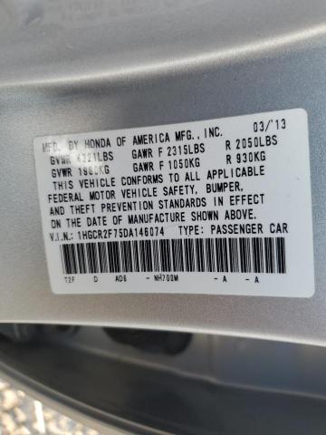 Photo 12 VIN: 1HGCR2F75DA146074 - HONDA ACCORD EX 