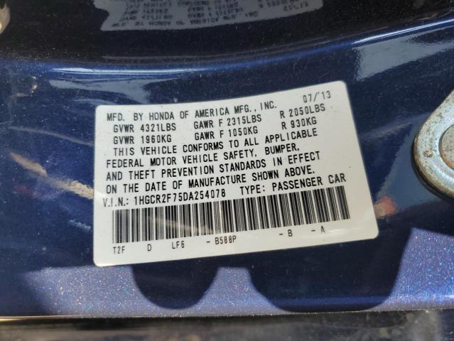 Photo 11 VIN: 1HGCR2F75DA254078 - HONDA ACCORD EX 