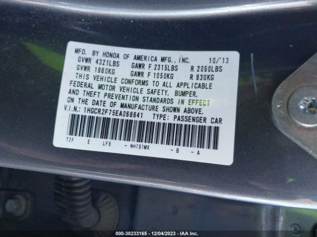 Photo 8 VIN: 1HGCR2F75EA068641 - HONDA ACCORD 