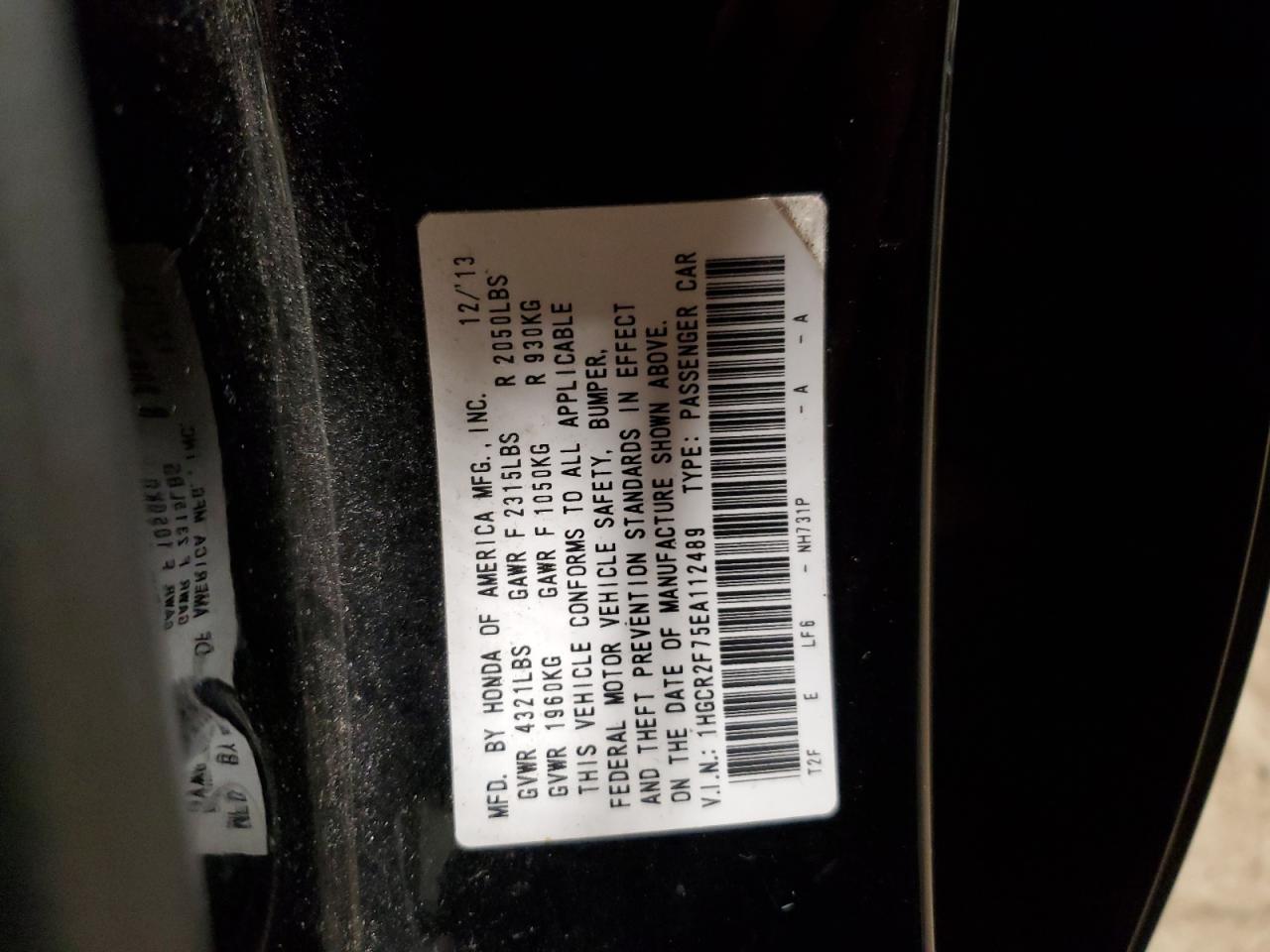 Photo 11 VIN: 1HGCR2F75EA112489 - HONDA ACCORD 