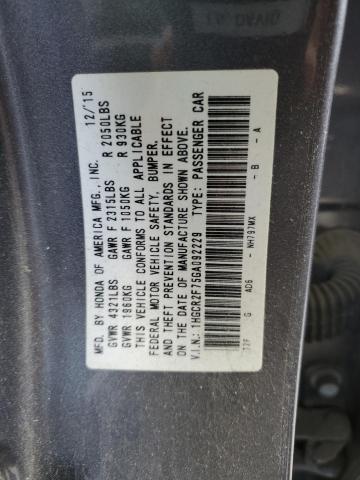 Photo 11 VIN: 1HGCR2F75GA092229 - HONDA ACCORD EX 