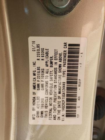 Photo 9 VIN: 1HGCR2F75GA124449 - HONDA ACCORD EX 