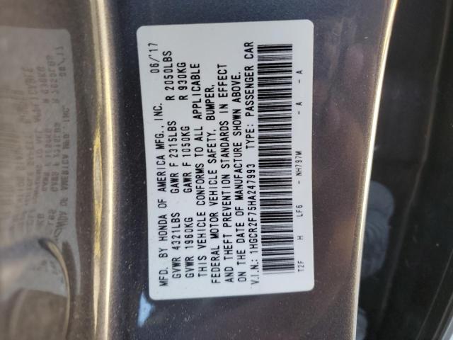 Photo 9 VIN: 1HGCR2F75HA247993 - HONDA ACCORD EX 