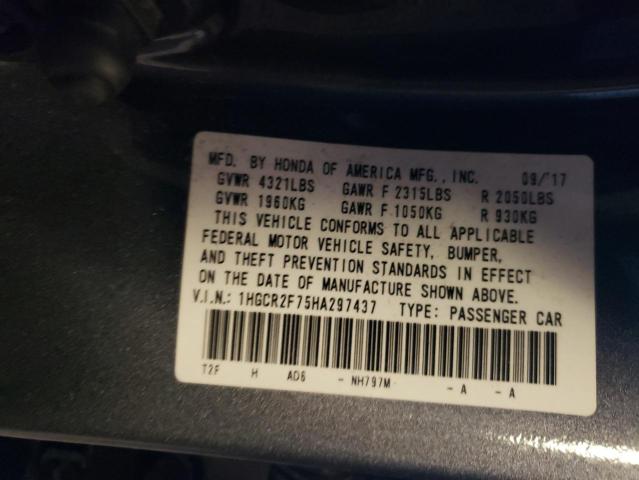 Photo 11 VIN: 1HGCR2F75HA297437 - HONDA ACCORD EX 