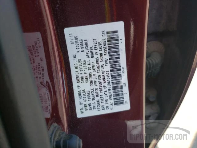 Photo 11 VIN: 1HGCR2F76DA104903 - HONDA ACCORD 