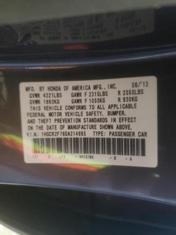 Photo 9 VIN: 1HGCR2F76DA214995 - HONDA ACCORD EX 