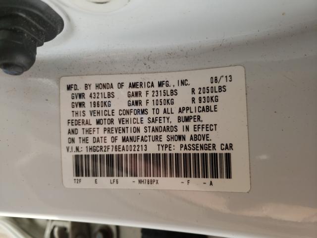 Photo 9 VIN: 1HGCR2F76EA002213 - HONDA ACCORD EX 