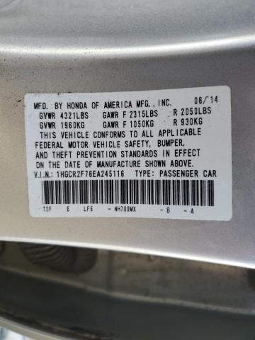 Photo 11 VIN: 1HGCR2F76EA245116 - HONDA ACCORD EX 