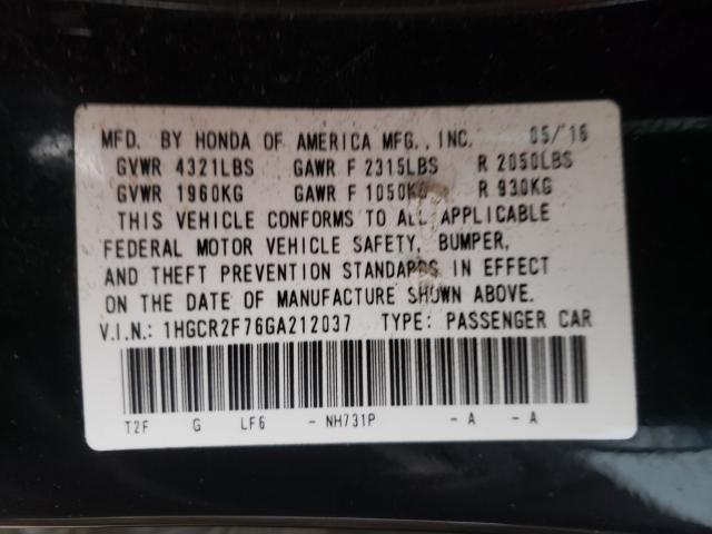 Photo 9 VIN: 1HGCR2F76GA212037 - HONDA ACCORD EX 