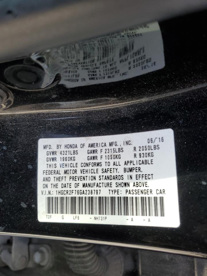 Photo 11 VIN: 1HGCR2F76GA238797 - HONDA ACCORD 