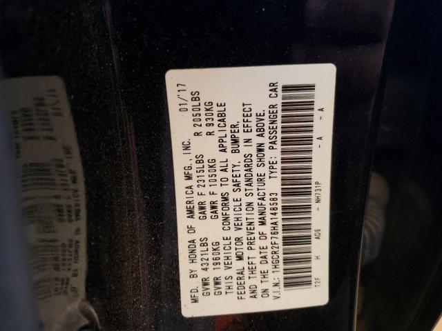 Photo 11 VIN: 1HGCR2F76HA148583 - HONDA ACCORD EX 