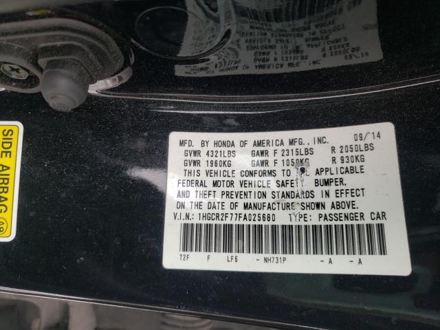 Photo 9 VIN: 1HGCR2F77FA025680 - HONDA ACCORD EX 