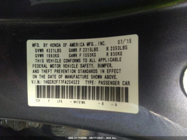 Photo 8 VIN: 1HGCR2F77FA254523 - HONDA ACCORD SEDAN 